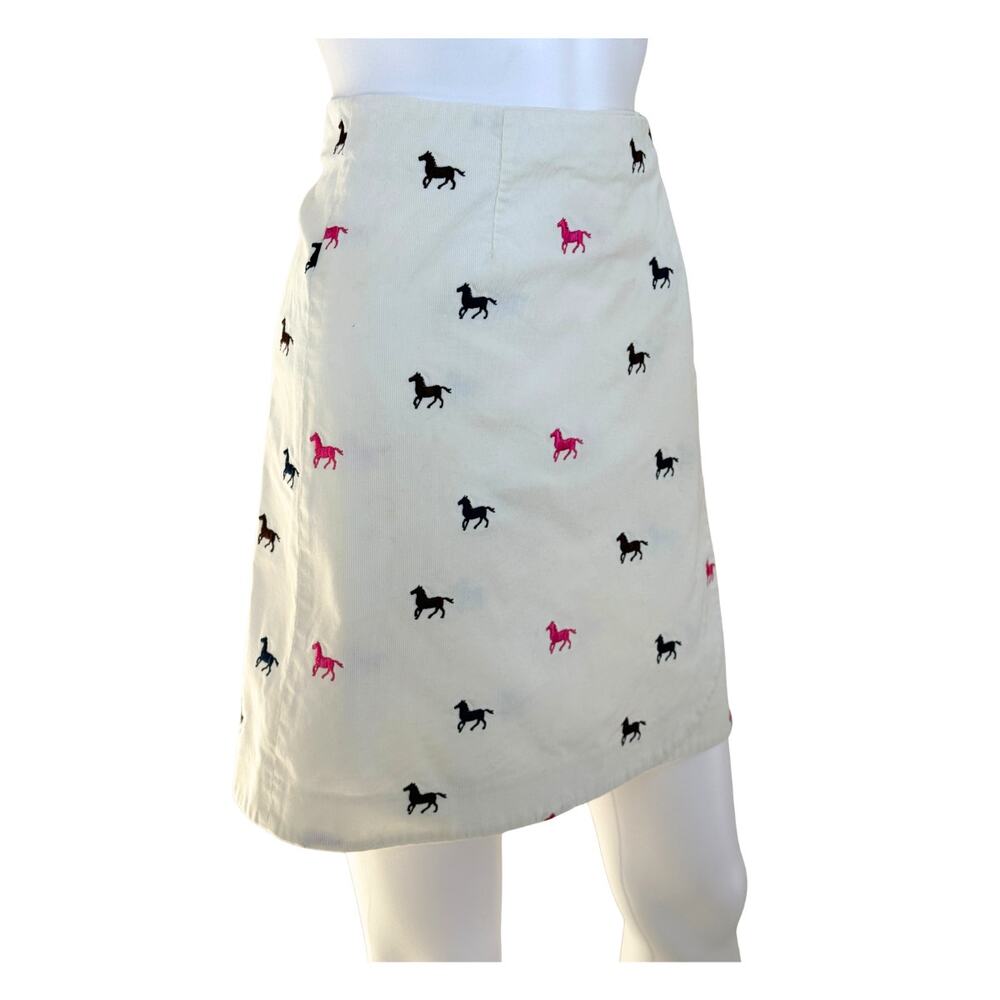 Lily Pulitzer Corduroy Horse Embroidered Mini Skirt Size 2